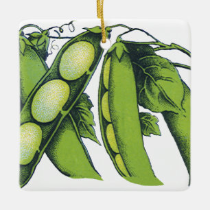  groenten; limabonen, biologisch Boerderij Keramisch Ornament