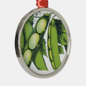  groenten; limabonen, biologisch Boerderij Metalen Ornament (Rechts)