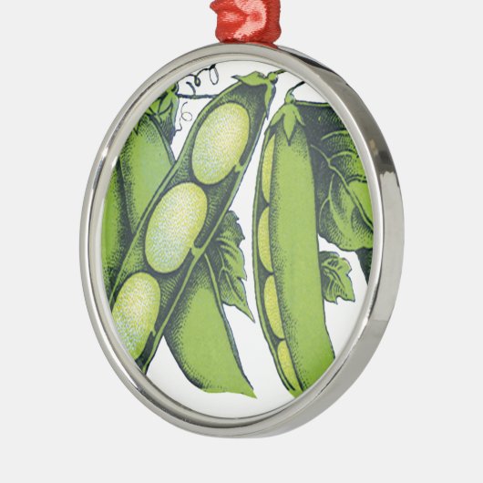groenten; limabonen, biologisch Boerderij Metalen Ornament (Links)