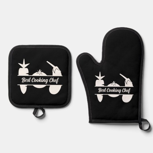 Groenten Monogram Ovenwant & Pannenlap Set (Voorkant)