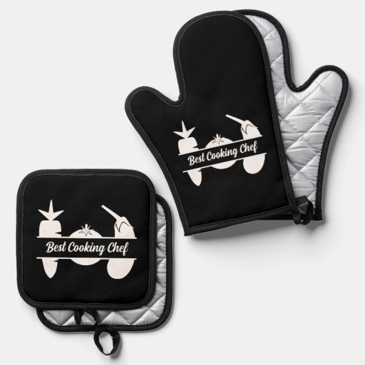 Groenten Monogram Ovenwant & Pannenlap Set (Voorkant / Achterkant)