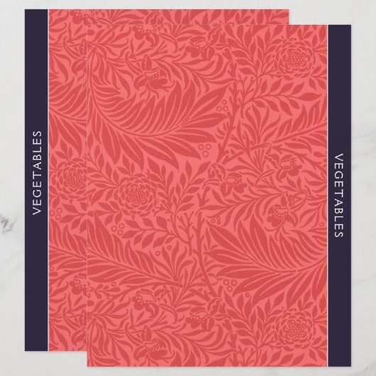 Groenten | Ontvanger divider | Rode Floral (Voorkant / Achterkant)