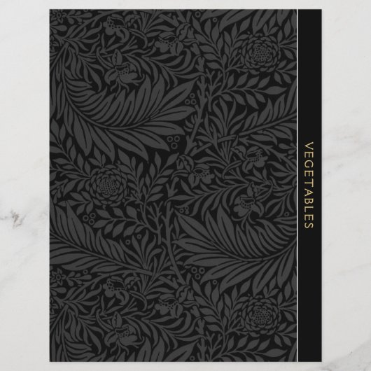 Groenten | Ontvanger divider |  zwarte Floral (Voorkant)