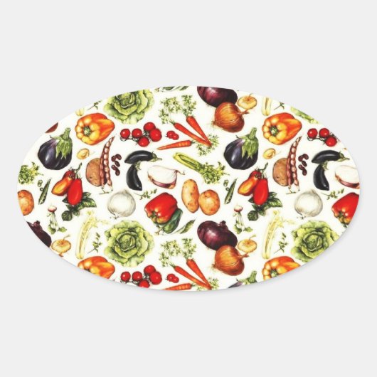  groenten ovale sticker (Voorkant)