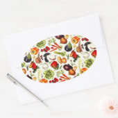  groenten ovale sticker (Envelop)