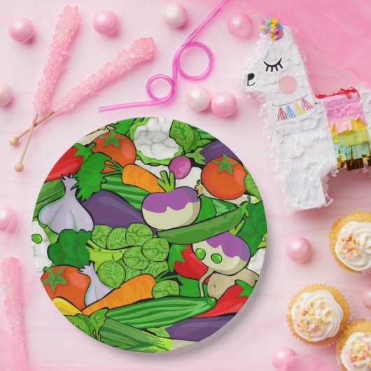 Groenten Papieren Bordje (Feest)