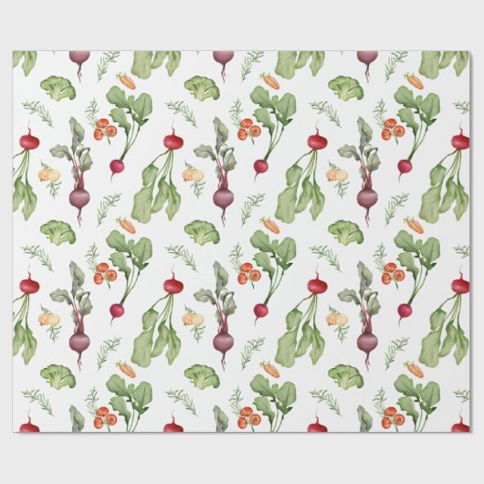 Groenten Patroon Boeren Markt Lokaal Geteeld Cadeaupapier (Vlak)