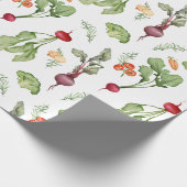 Groenten Patroon Boeren Markt Lokaal Geteeld Cadeaupapier (Hoek)