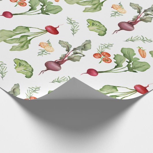 Groenten Patroon Boeren Markt Lokaal Geteeld Cadeaupapier (Hoek)