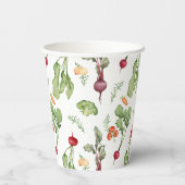 Groenten Patroon Boeren Markt Lokaal Geteeld Papieren Bekers (Achterkant)