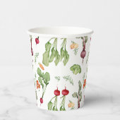 Groenten Patroon Boeren Markt Lokaal Geteeld Papieren Bekers (Rechts)