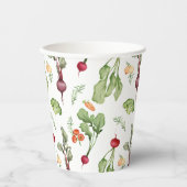 Groenten Patroon Boeren Markt Lokaal Geteeld Papieren Bekers (Voorkant)