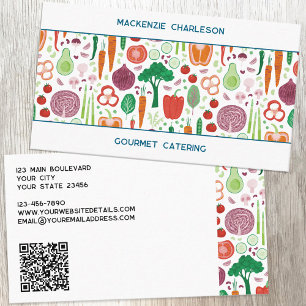 Groenten Patroon Catering QR code Visitekaartje