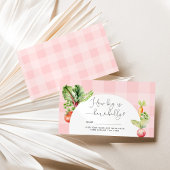 Groenten roze gingham hoe groot mama's buik informatiekaartje