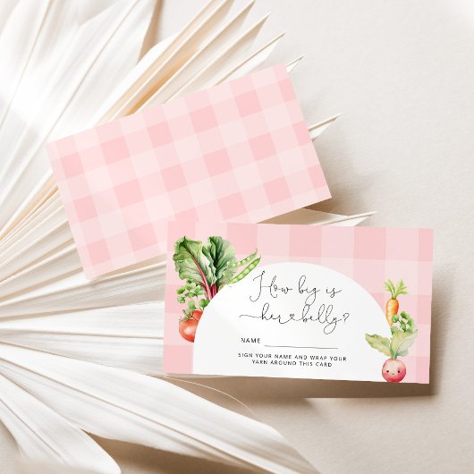 Groenten roze gingham hoe groot mama's buik informatiekaartje