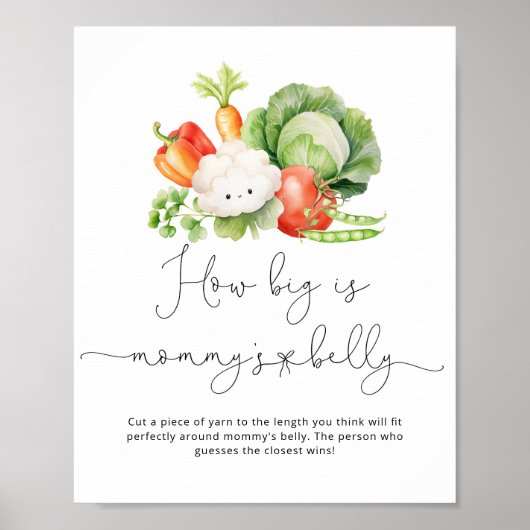 Groenten tuin hoe groot is mama's buik spel poster (Voorkant)