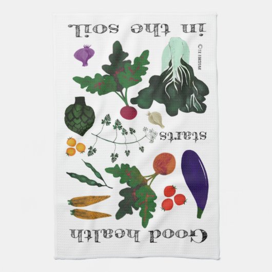 Groenten uit tuintheekdoek theedoek (Verticaal)