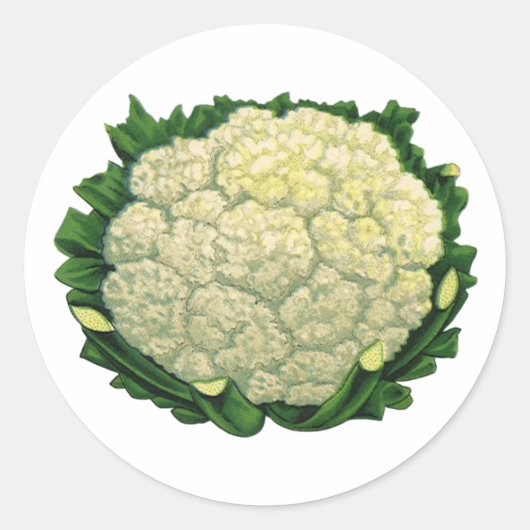  groenten Veggies bloemkool Ronde Sticker (Voorkant)