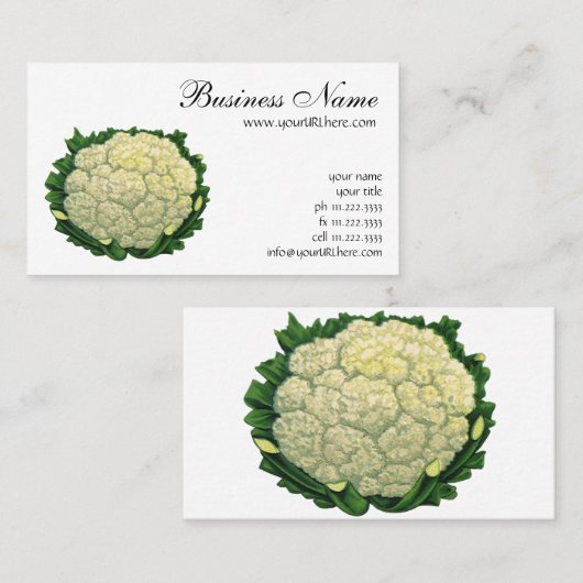 groenten Veggies bloemkool Visitekaartje (Voorkant / Achterkant)
