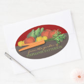 groenten, vers, van de tuinelaar ovale sticker (Envelop)