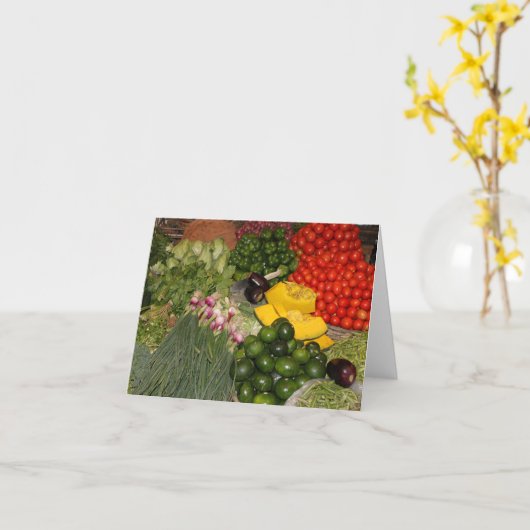 Groenten Verse Rijpe Tuin Gemengde Oogstmarkt Kaart (Gele Bloem)