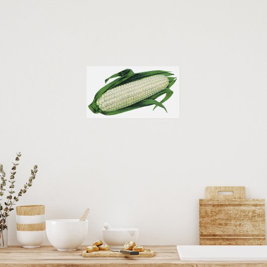  groenten Witte korn op de krab Poster (Keuken)