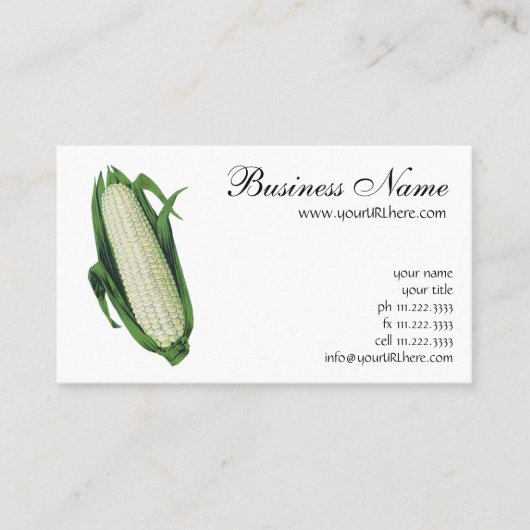  groenten Witte korn op de krab Visitekaartje (Voorkant)