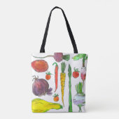 Groenten Wortelen Asperges Bieten Markt Grocery Tote Bag (Achterkant)