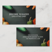 Groenten | Zwarte achtergrond Visitekaartje (Voorkant / Achterkant)