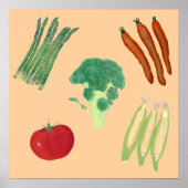 Groentenassortiment op maat gemaakte posters (Voorkant)