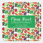 Groentenconserven van groenten en fruit vierkante sticker (Voorkant)