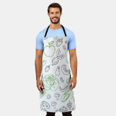 Groentenpatroon groot Schort (Gedragen)