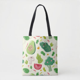 Groentenpatroon vegetatie met cricausachtige carto tote bag