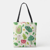Groentenpatroon vegetatie met cricausachtige carto tote bag (Achterkant)