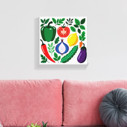 Groentepatroon Canvas Afdruk (Insitu (Woonkamer))