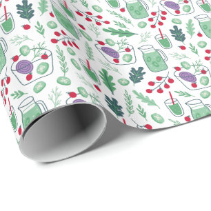 Groentesaladpatroon met naam groen cadeaupapier