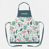 Groentesaladpatroon met naam groen schort (Voorkant)