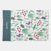 Groentesaladpatroon met naam groen theedoek (Horizontaal)