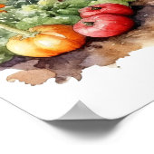 Groentetuin met hek Waterverf Poster (Hoek)