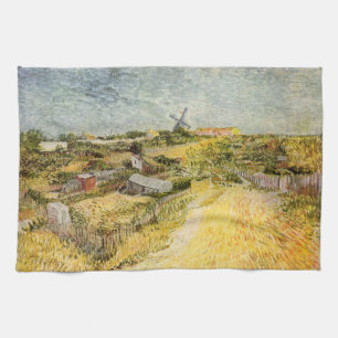 Groentetuinen, Montmartre door Vincent van Gogh Theedoek