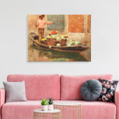Groenteverkoper in Venetië (door Vincenzo Caprile) Canvas Afdruk (Insitu (Woonkamer))