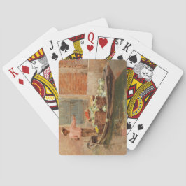 Groenteverkoper in Venetië (door Vincenzo Caprile) Pokerkaarten
