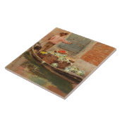 Groenteverkoper in Venetië (door Vincenzo Caprile) Tegeltje (Zijkant)