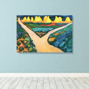 Groentewelden door August Macke, Vintage Fine Art Canvas Afdruk