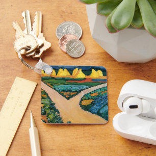 Groentewelden door August Macke, Vintage Fine Art Sleutelhanger