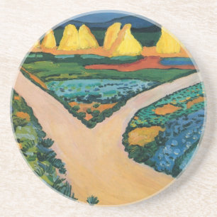 Groentewelden door August Macke, Vintage Fine Art Zandsteen Onderzetter