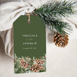 groenvlinder cadeaulabel<br><div class="desc">Voeg een doordachte aanraking aan uw gunsten met onze groene dennen gunsttags,  met een bedankje op de achterkant. Deze labels maken deel uit van de "Elegant Winter Pinecone Greenery Wedding Suite" en bieden een samenhangende en elegante look aan uw gunsten,  waarbij u uw dankbaarheid met stijl uitdrukt.</div>