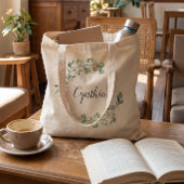 Groenvoorziening Eucalyptus Geometrisch Frame Brui Tote Bag