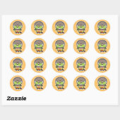 Groenwangparkiet / Ananas Ronde Sticker (Vel)