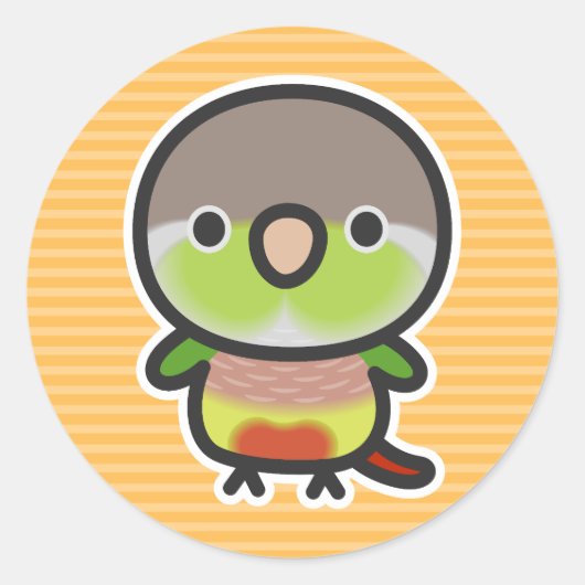 Groenwangparkiet / Ananas Ronde Sticker (Voorkant)